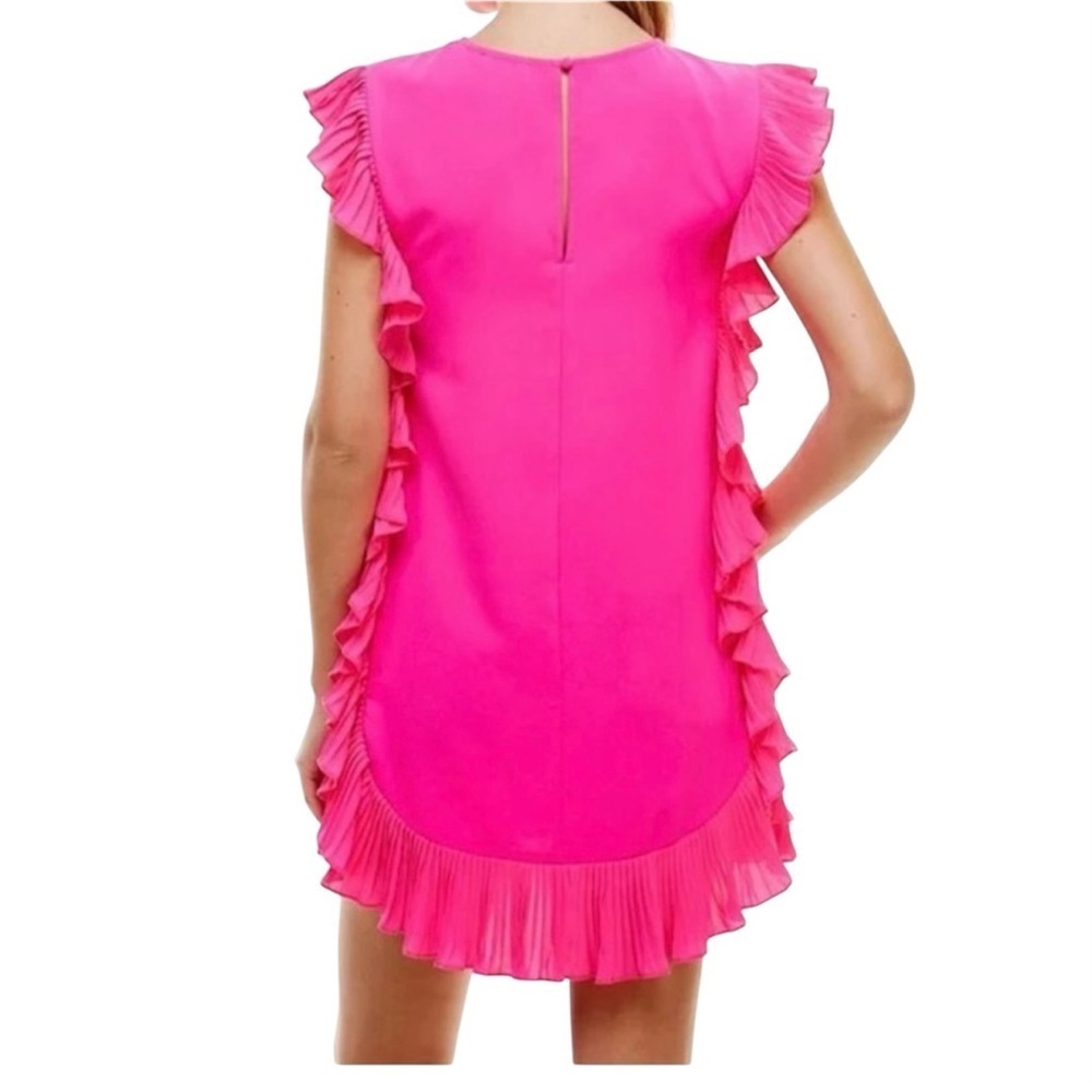 TCEC Pink Ruffle Mini Shift Dress - Picture 2 of 6